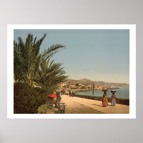 San Remo Waterfront Promenade French Riveria Poster