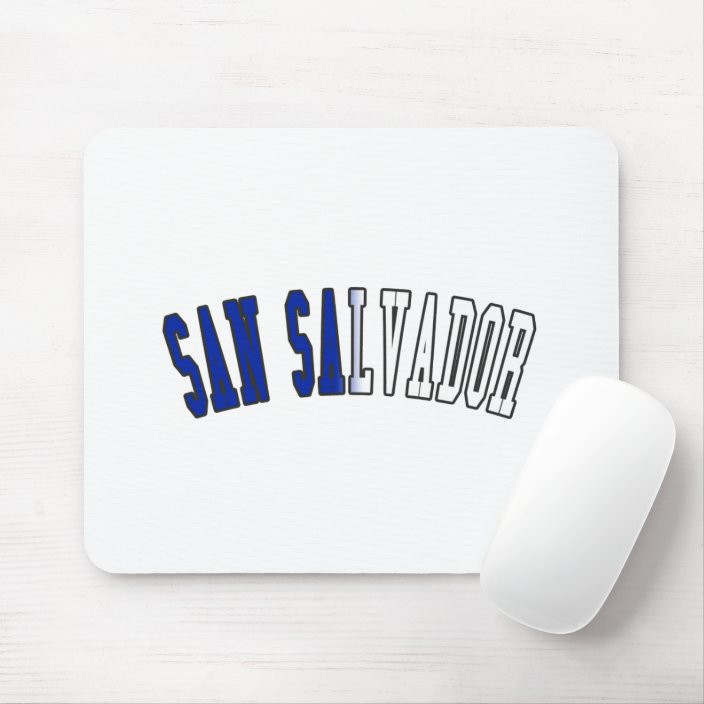 San Salvador in El Salvador National Flag Colors Mouse Pad