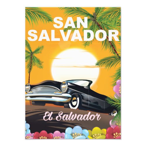 San Salvador Vintage travel poster