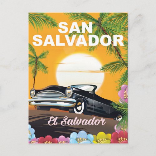 San Salvador Vintage travel poster Postcard