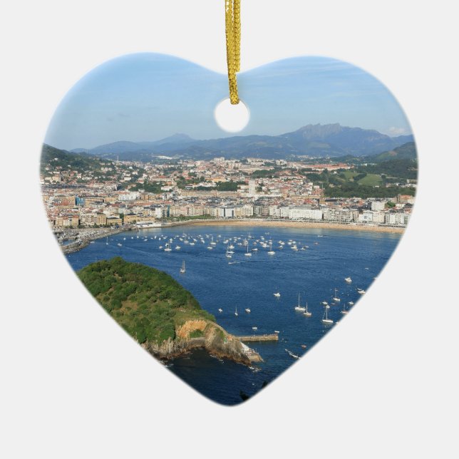San Sebastian Basque Country Spain scenic view Ceramic Ornament (Front)