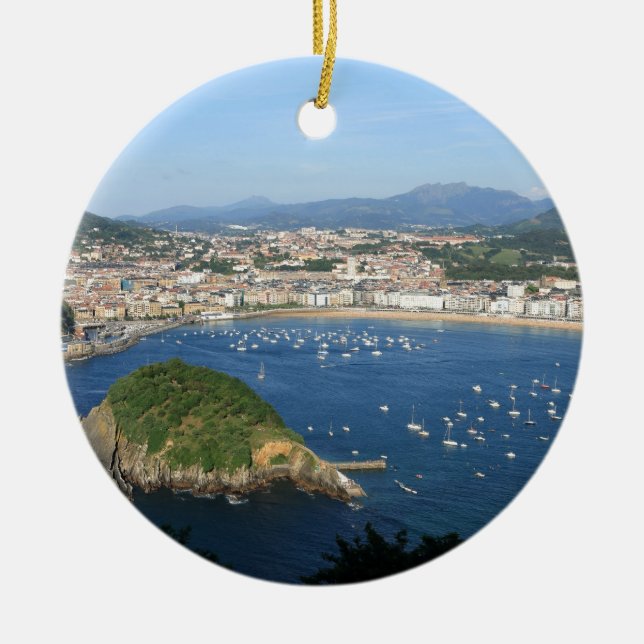 San Sebastian Basque Country Spain scenic view Ceramic Ornament (Front)