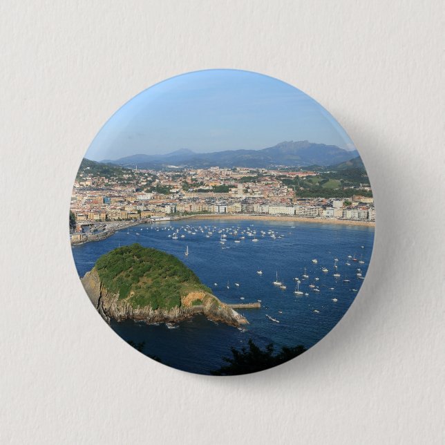 San Sebastian Basque Country Spain scenic view Pinback Button (Front)