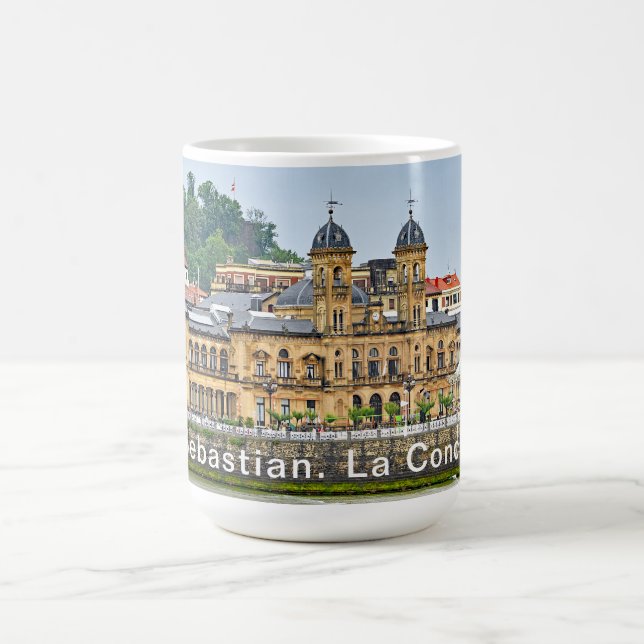 San Sebastian. View of the La Concha Bay. Seafront Coffee Mug (Center)