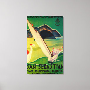 San Sebastian Vintage PosterEurope Canvas Print