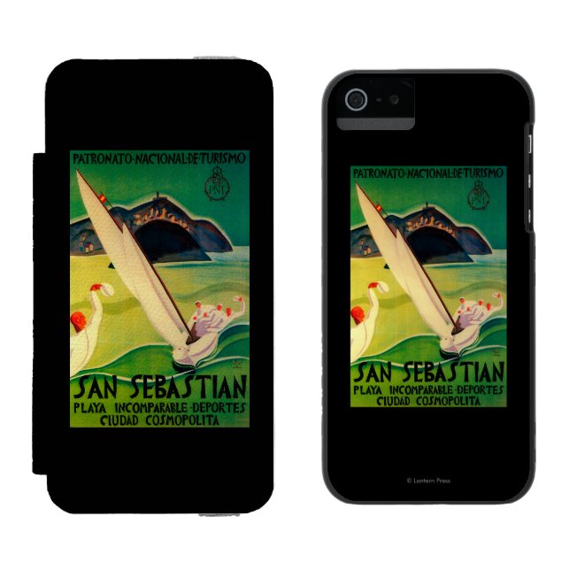 San Sebastian Vintage PosterEurope Incipio iPhone Wallet Case (Side by Side)
