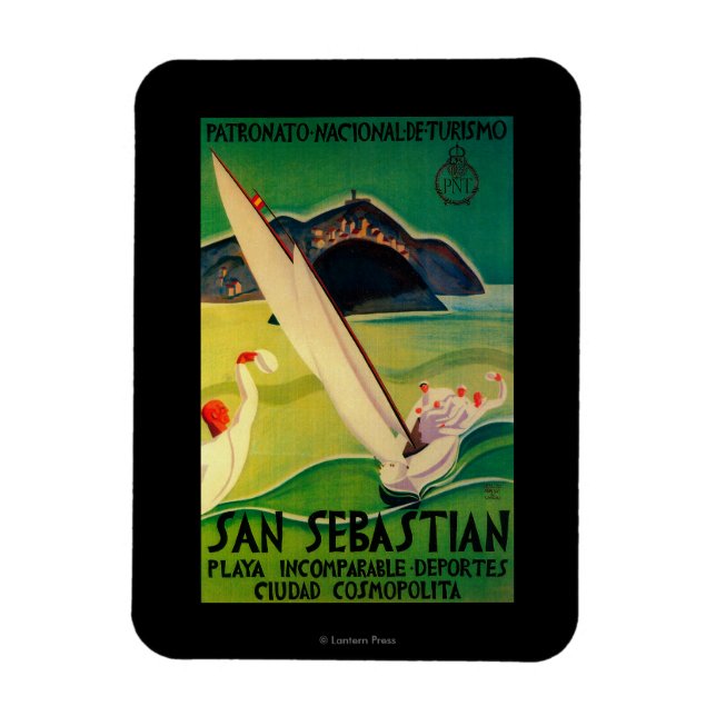 San Sebastian Vintage PosterEurope Magnet (Vertical)