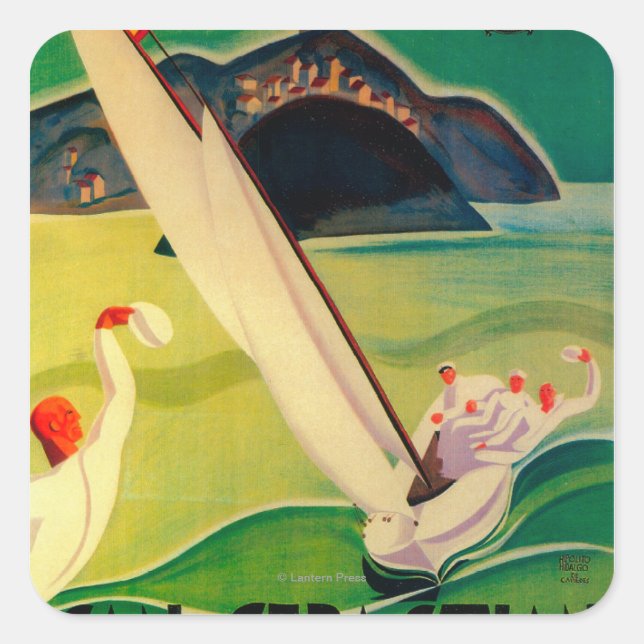 San Sebastian Vintage PosterEurope Square Sticker (Front)