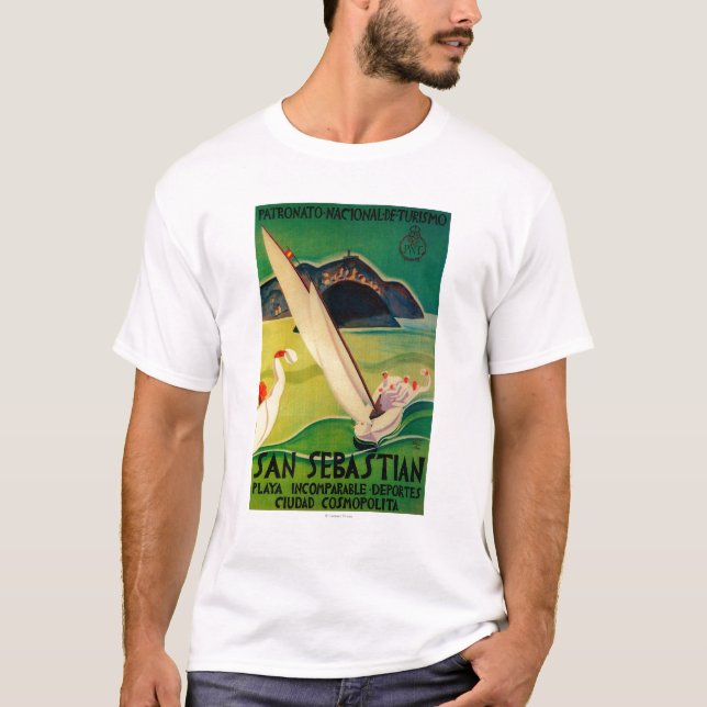 San Sebastian Vintage PosterEurope T-Shirt (Front)