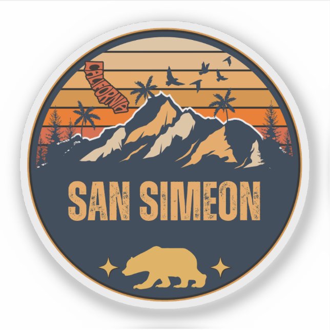 San Simeon, California Sticker (Front)