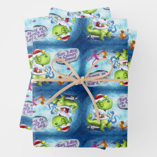 SAN T-REX is COMIN' to TOWN! by Jeff Willis Art Wrapping Paper Sheets