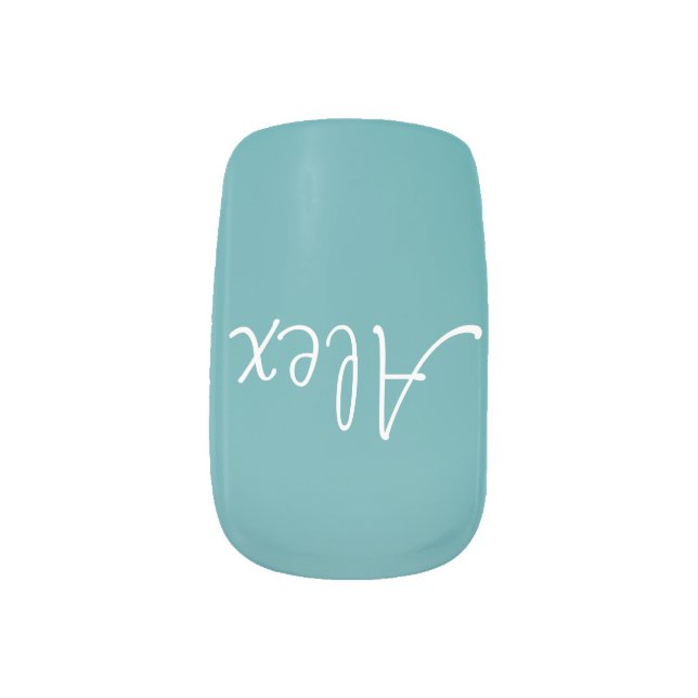 San Telmo Aqua Minx Nail Art (Left Thumb)