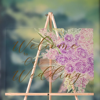 San Telmo light terracotta Ombré Bow and Bouquet Acrylic Sign