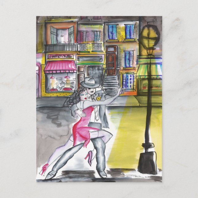 San Telmo Night - Tango Postcard (Front)