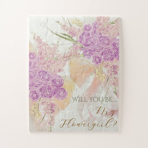 San Telmo Terracotta bow Dusty Rose-Flower Girl Jigsaw Puzzle