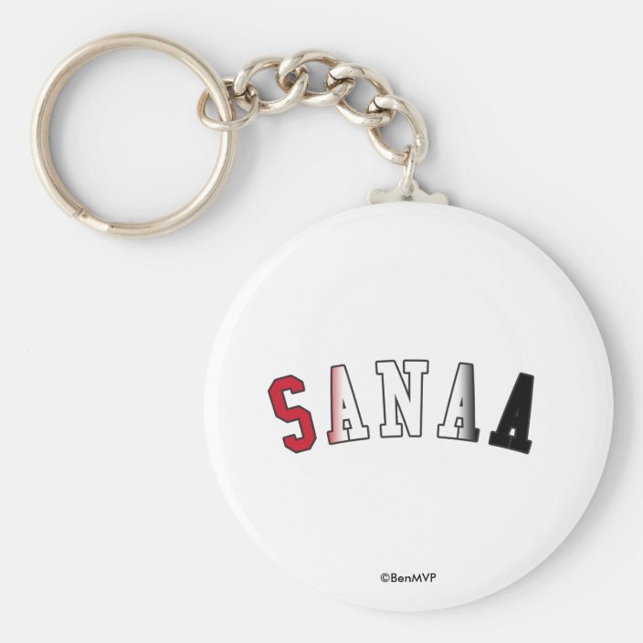 Sanaa in Yemen National Flag Colors Key Chain