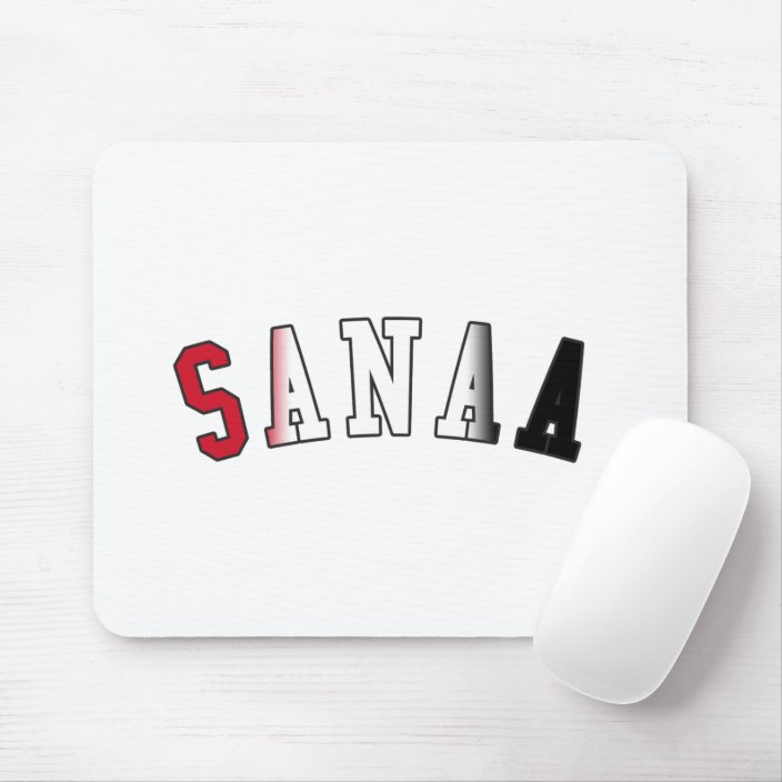 Sanaa in Yemen National Flag Colors Mouse Pad
