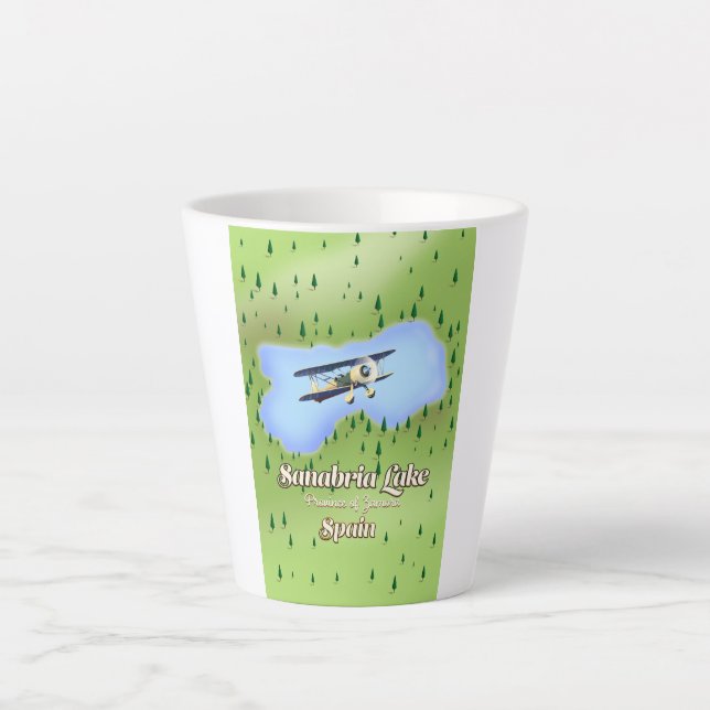 Sanabria Lake Spain travel Map. Latte Mug (Front)