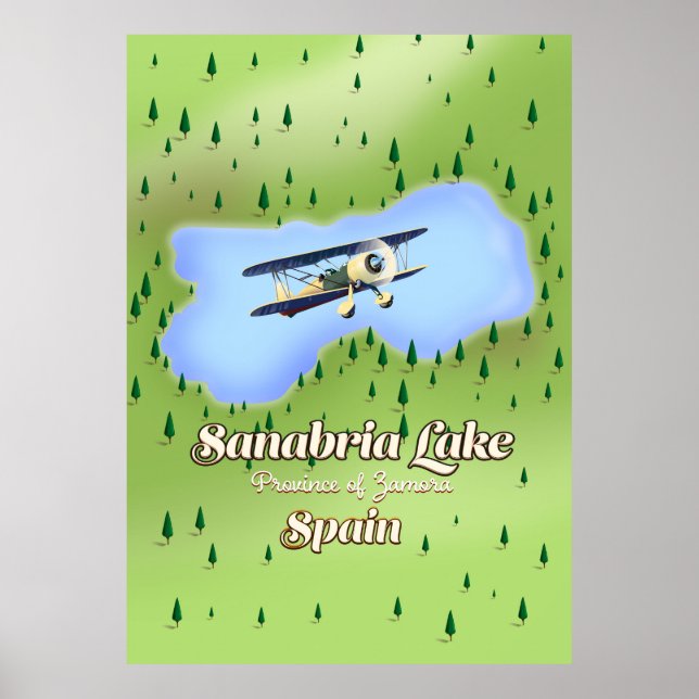 Sanabria Lake Spain travel Map. Poster (Front)