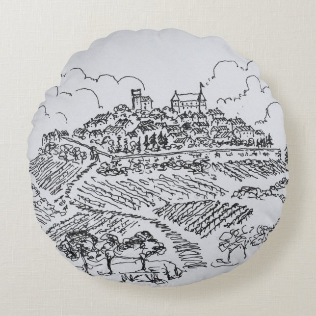 Sancerre Vineyards | Loire Valley, France Round Pillow (Front)