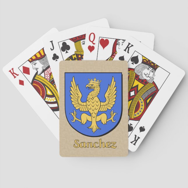Sanchez Heraldic Shield Poker Cards (Back)