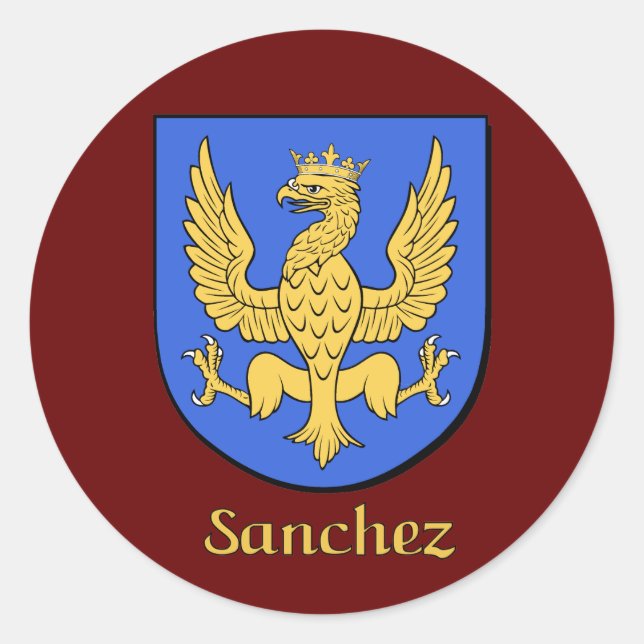 Sanchez Historical Family Shield Stickers (Front)