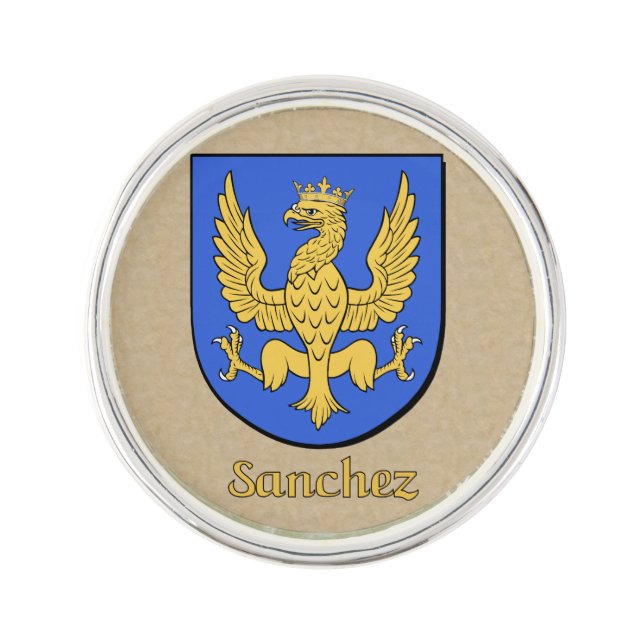 Sanchez Historical Shield Lapel Pin (Front)