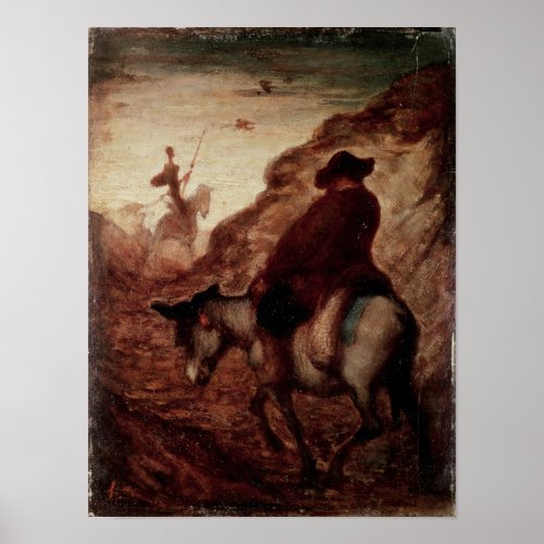 Sancho and Don Quixote 19th century Poster