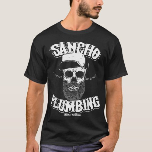 Sancho Laying Pipe Day And Night Plumbing T_Shirt
