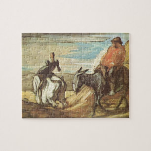Sancho Panza,Don Quixote by Honore Daumier Jigsaw Puzzle