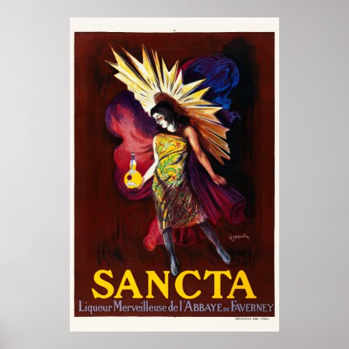 Sancta Liqueur France Vintage Poster 1925