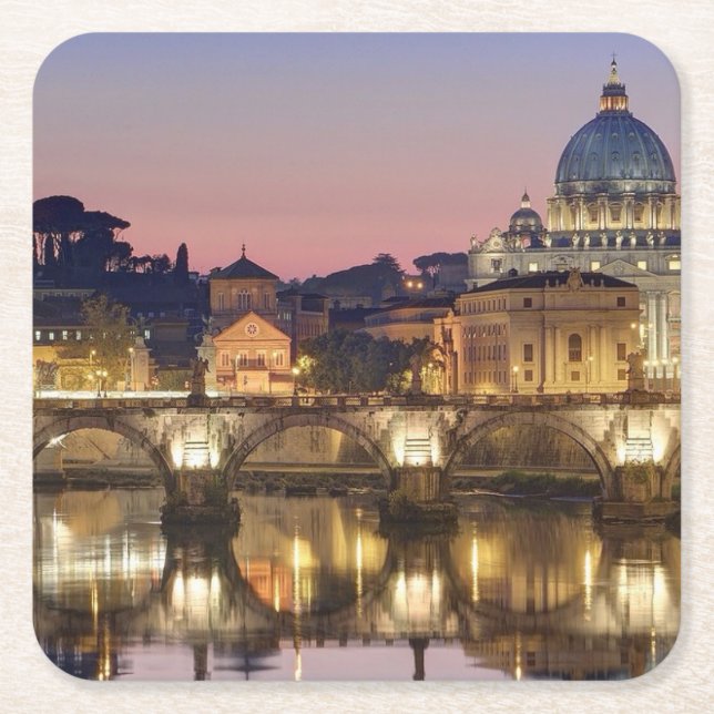 Sancta Sedes per orarium Romae Square Paper Coaster (Front)