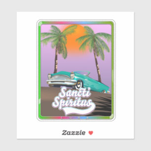 sancti spiritus Cuba travel poster. Sticker