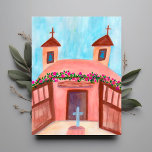Sanctuario de Chimayo Watercolor New Mexico CUSTOM Postcard<br><div class="desc">Watercolor painting inspired by a visit to New Mexico. Hand painted by me for you. Add or edit your own text if you like to customize it. Be sure to check out my shop for more fun stuff!</div>