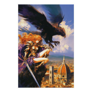 Sanctuary of the Griffin Rider Fantasy Florence Poster