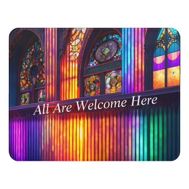 Sanctuary | Rainbow Church Interior Custom Door Sign (Contemporary Front)