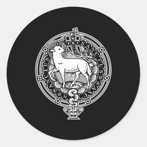 Sanctus Agnus Dei Lamb God Catholic Traditional La Classic Round Sticker