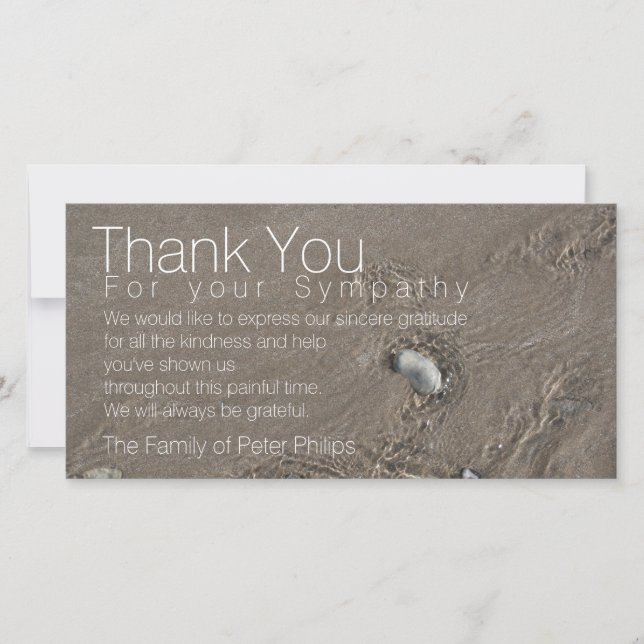Sand 2 Modern Sympathy Thank You VFC Card (Front)