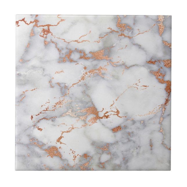 Sand Accents and White Abstract Pattern Ceramic Tile (Front)