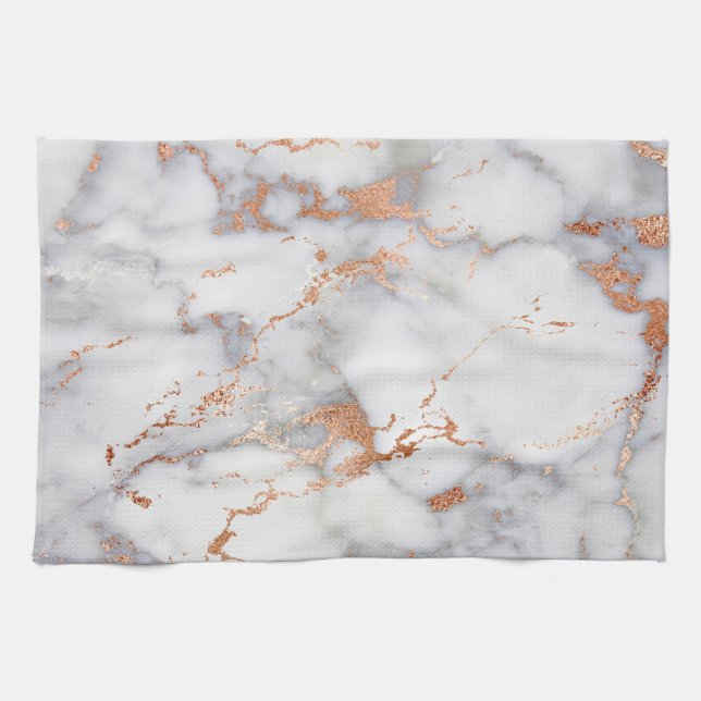 Sand Accents and White Abstract Pattern Kitchen Towel (Horizontal)