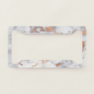 Sand Accents and White Abstract Pattern License Plate Frame