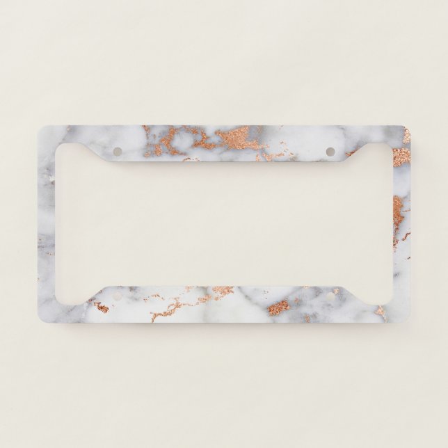 Sand Accents and White Abstract Pattern License Plate Frame (Front)