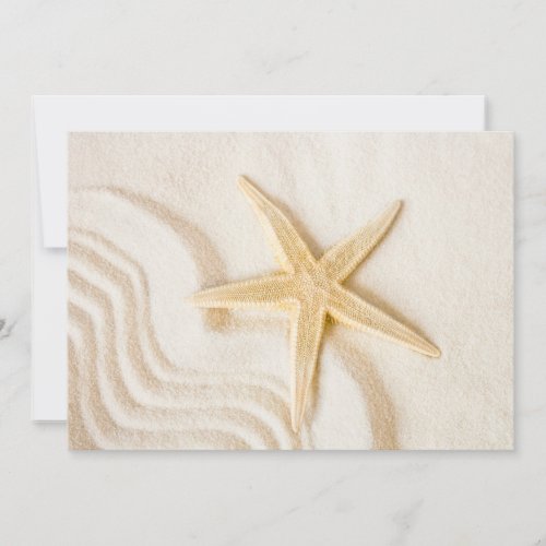 Sand and a Starfish natural neutral color  Invitation