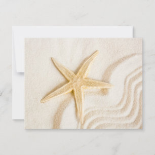 Sand and a Starfish natural neutral color RSVP Card
