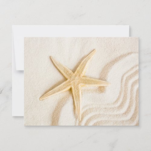 Sand and a Starfish natural neutral color  RSVP Card