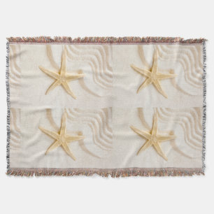 Sand and a Starfish natural neutral color  Throw Blanket