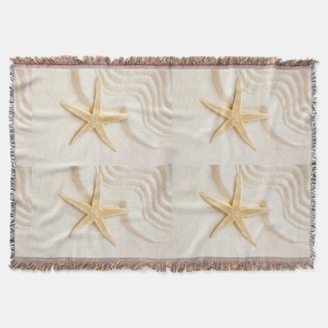 Sand and a Starfish natural neutral color  Throw Blanket (Front)