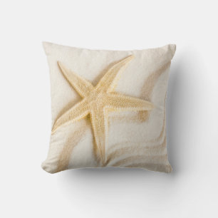 Sand and a Starfish natural neutral color Throw Pillow