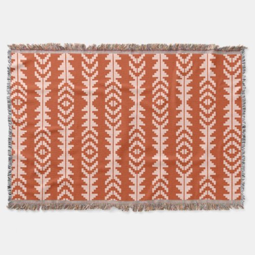 Sand and Clay Geometric Boho Design Throw Blanket