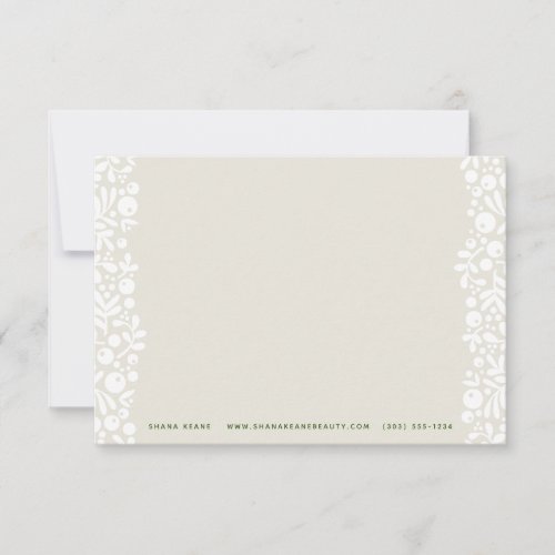 Sand and Green Berries Note Card